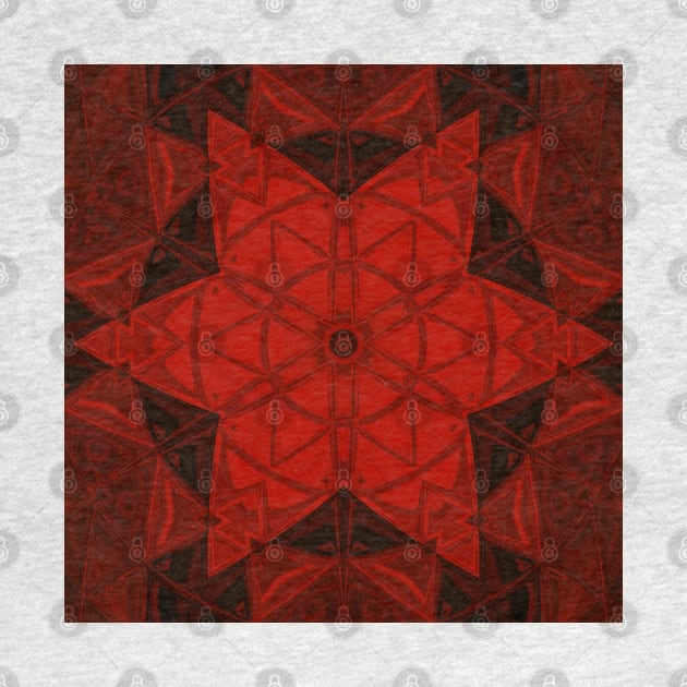 Mosaic Kaleidoscope Flower Red by WormholeOrbital